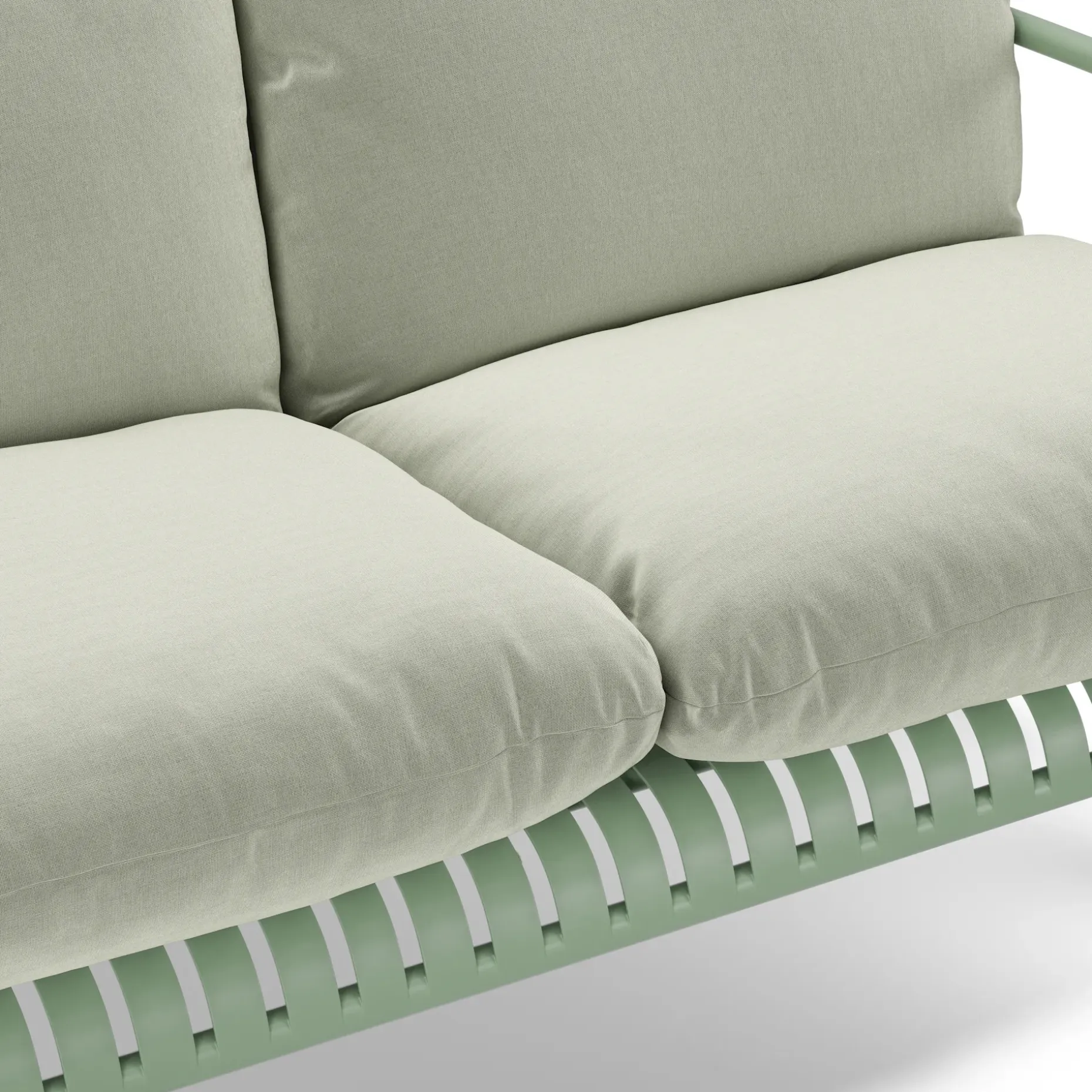 Sarek 59" Outdoor Loveseat and Ottoman Set - Sunbrella® Mint