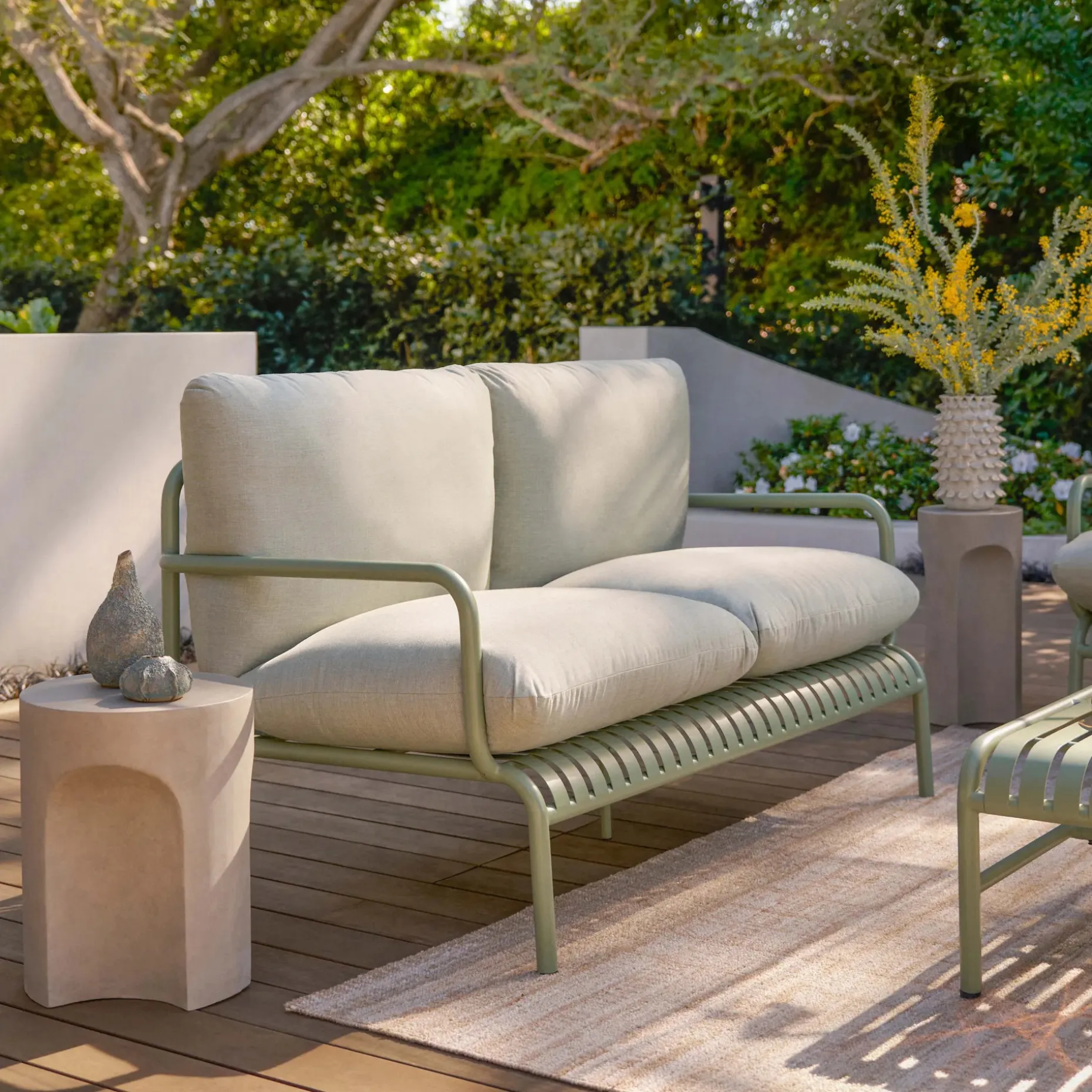 Sarek 59" Outdoor Loveseat - Sunbrella® Mint