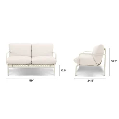 Sarek 59" Outdoor Loveseat - Sunbrella® Linen