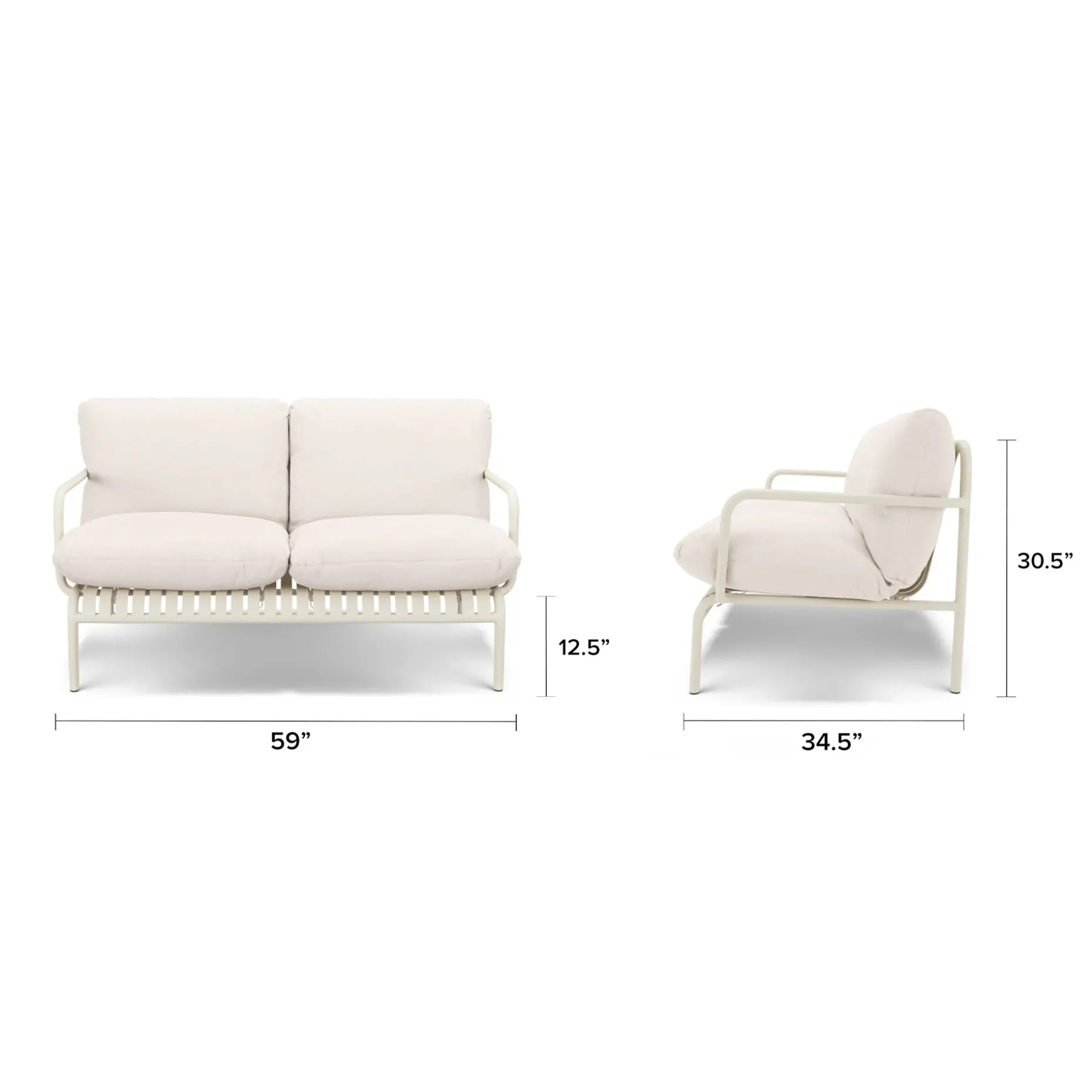 Sarek 59" Outdoor Loveseat - Sunbrella® Linen
