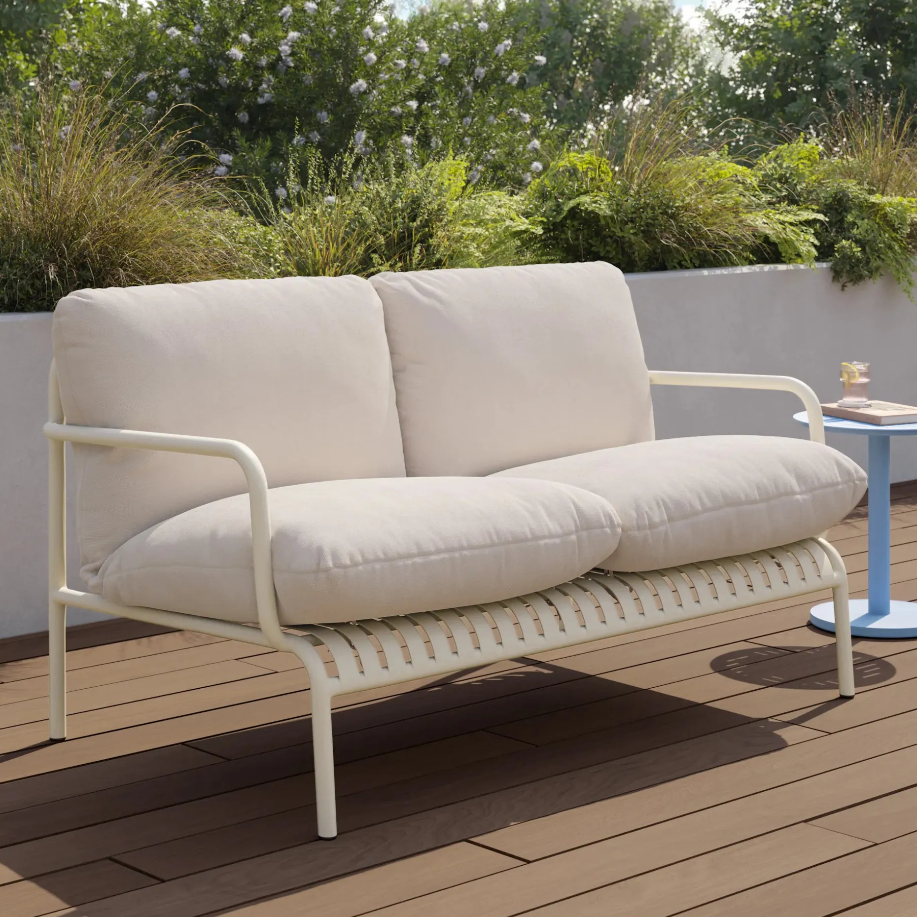 Sarek 59" Outdoor Loveseat - Sunbrella® Linen