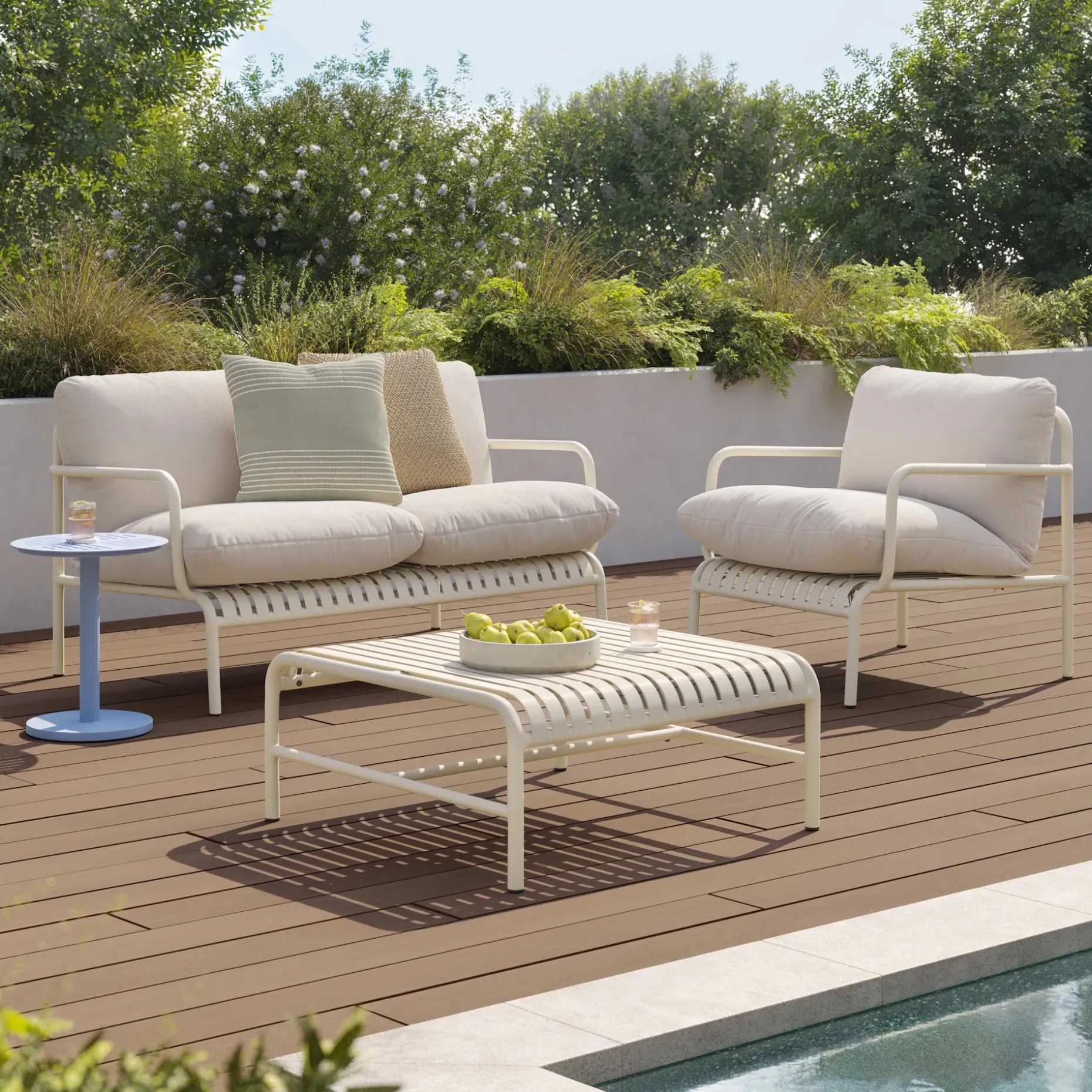 Sarek 59" Outdoor Loveseat - Sunbrella® Linen