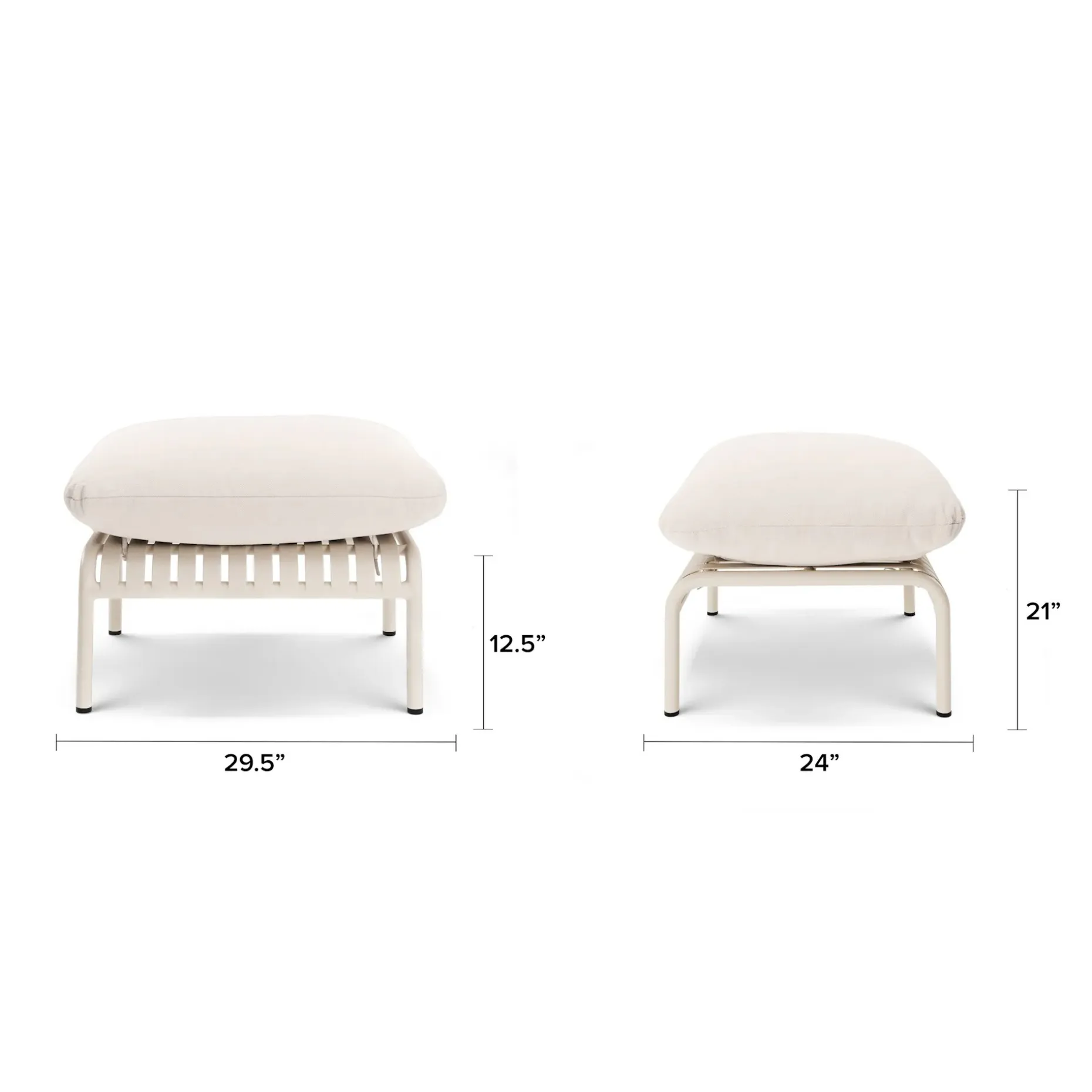 Sarek 29.5" Outdoor Ottoman - Sunbrella® Linen