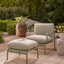 Sarek 29.5" Outdoor Ottoman - Sunbrella® Mint