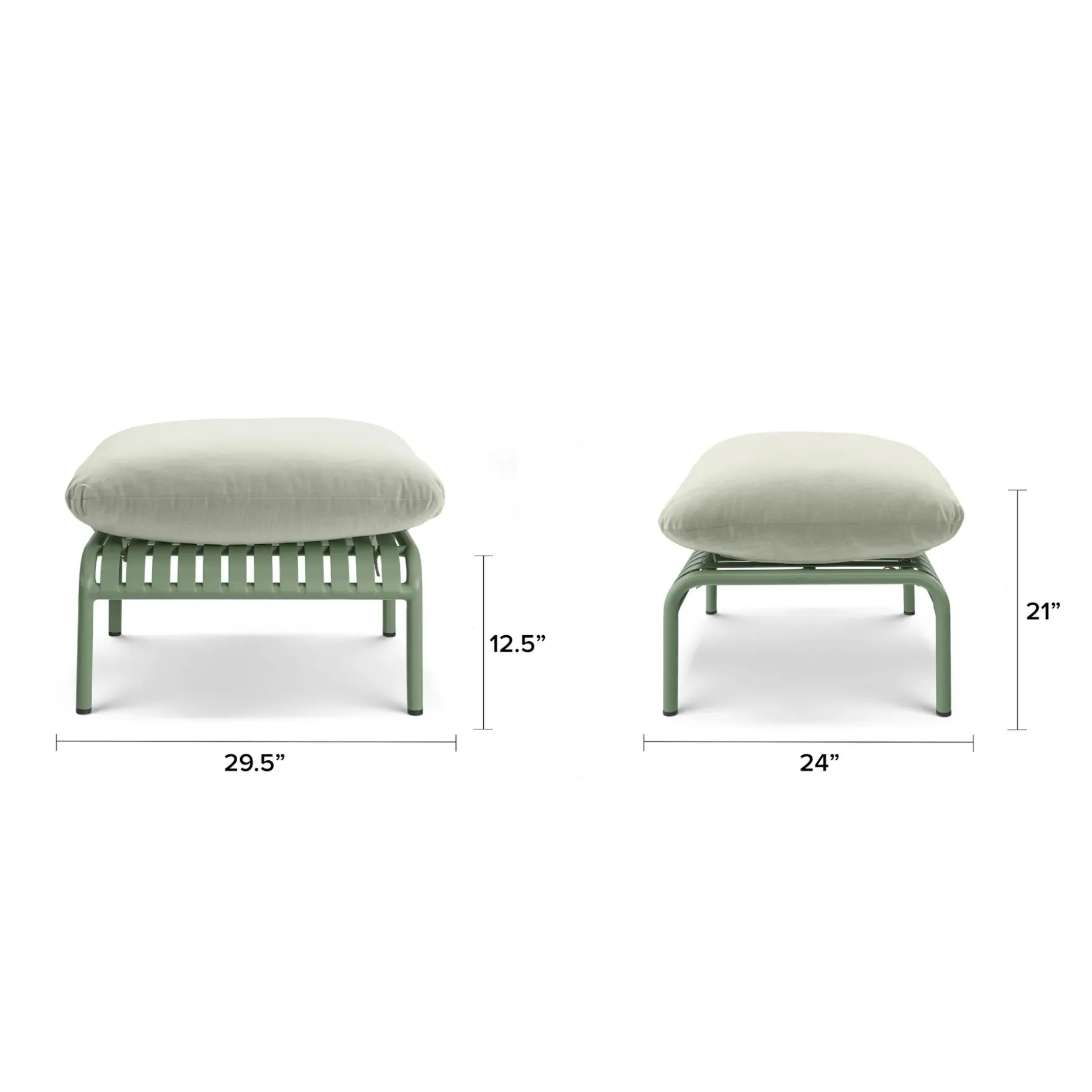 Sarek 29.5" Outdoor Ottoman - Sunbrella® Mint