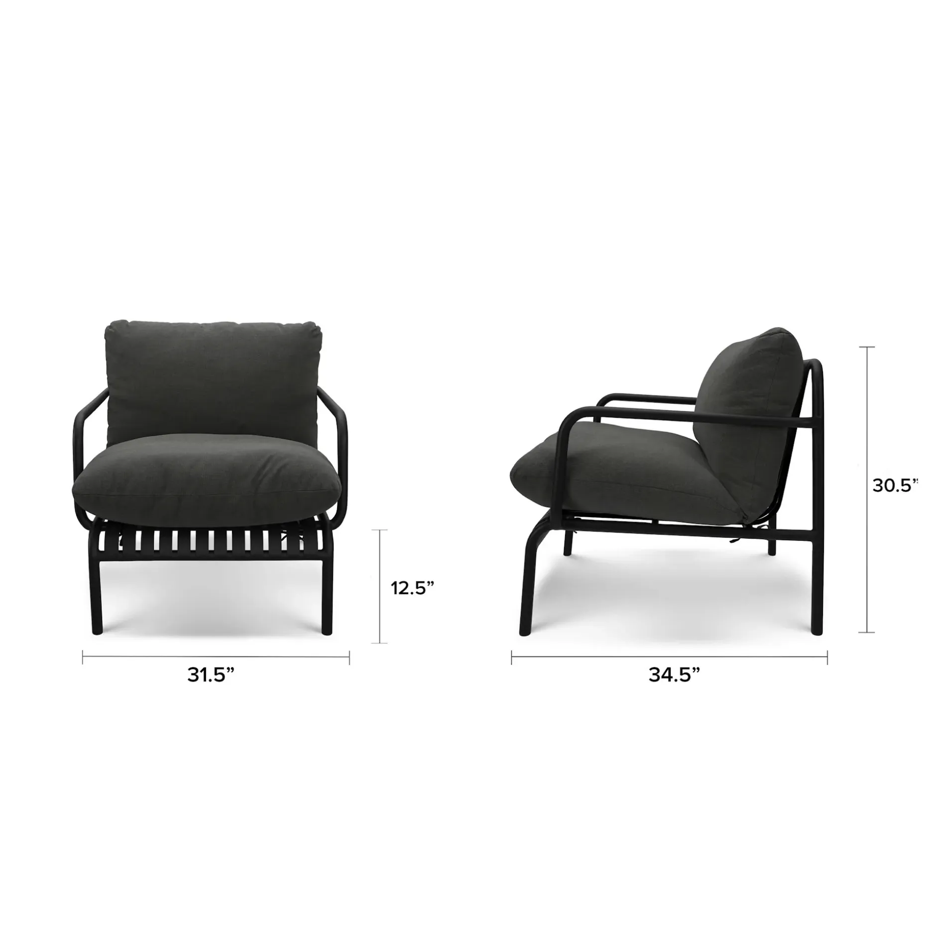 Sarek 89" Outdoor Sofa Set - Sunbrella® Onyx