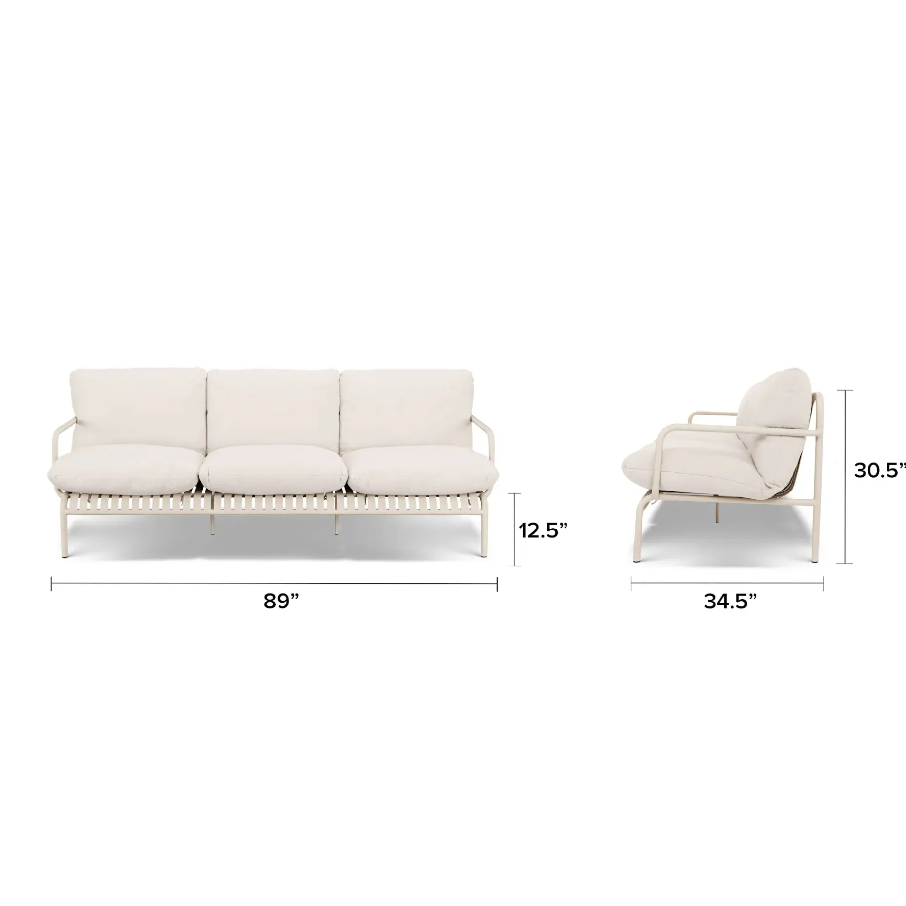 Sarek 89" Outdoor Sofa Set - Sunbrella® Linen