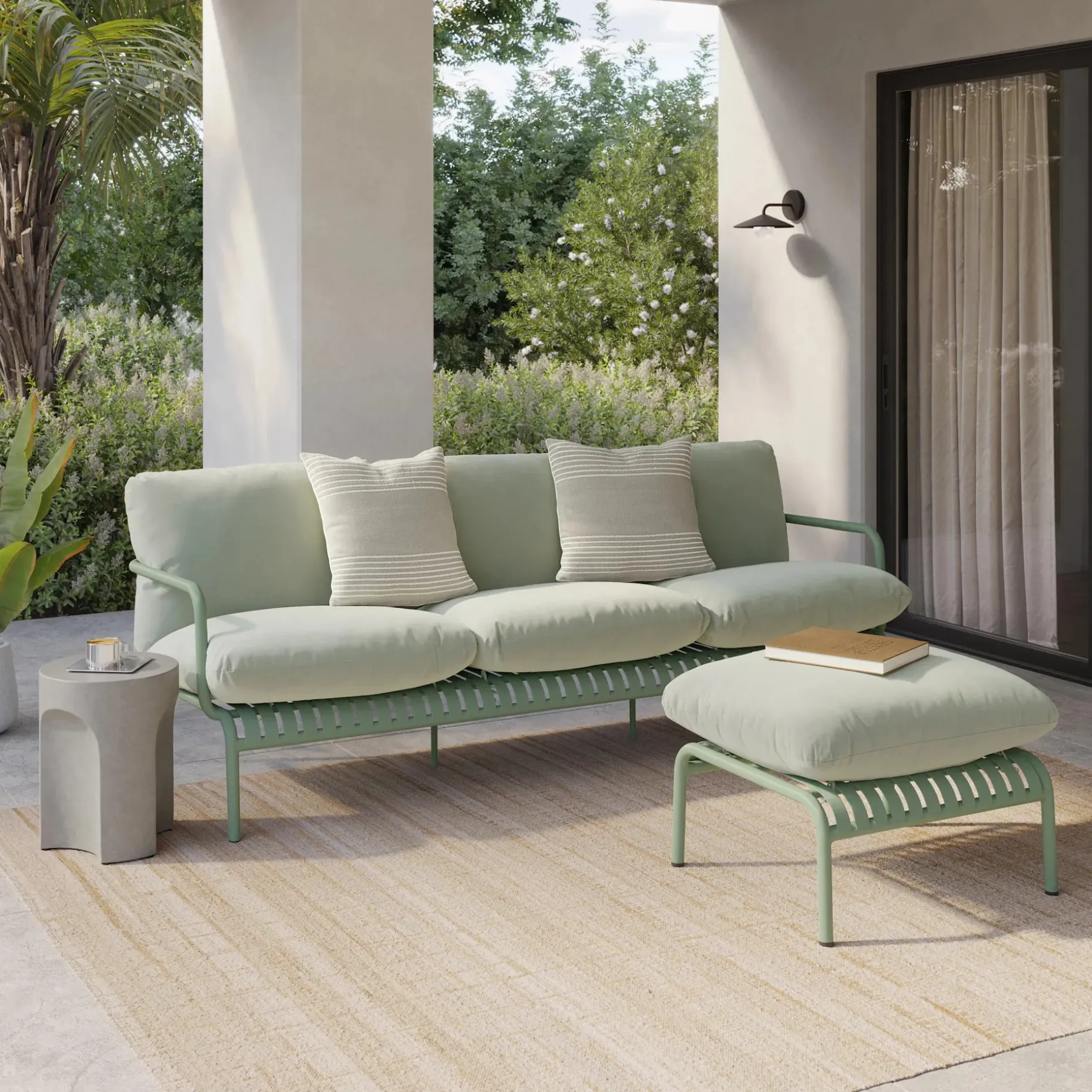 Sarek 89" Outdoor Sofa - Sunbrella® Mint