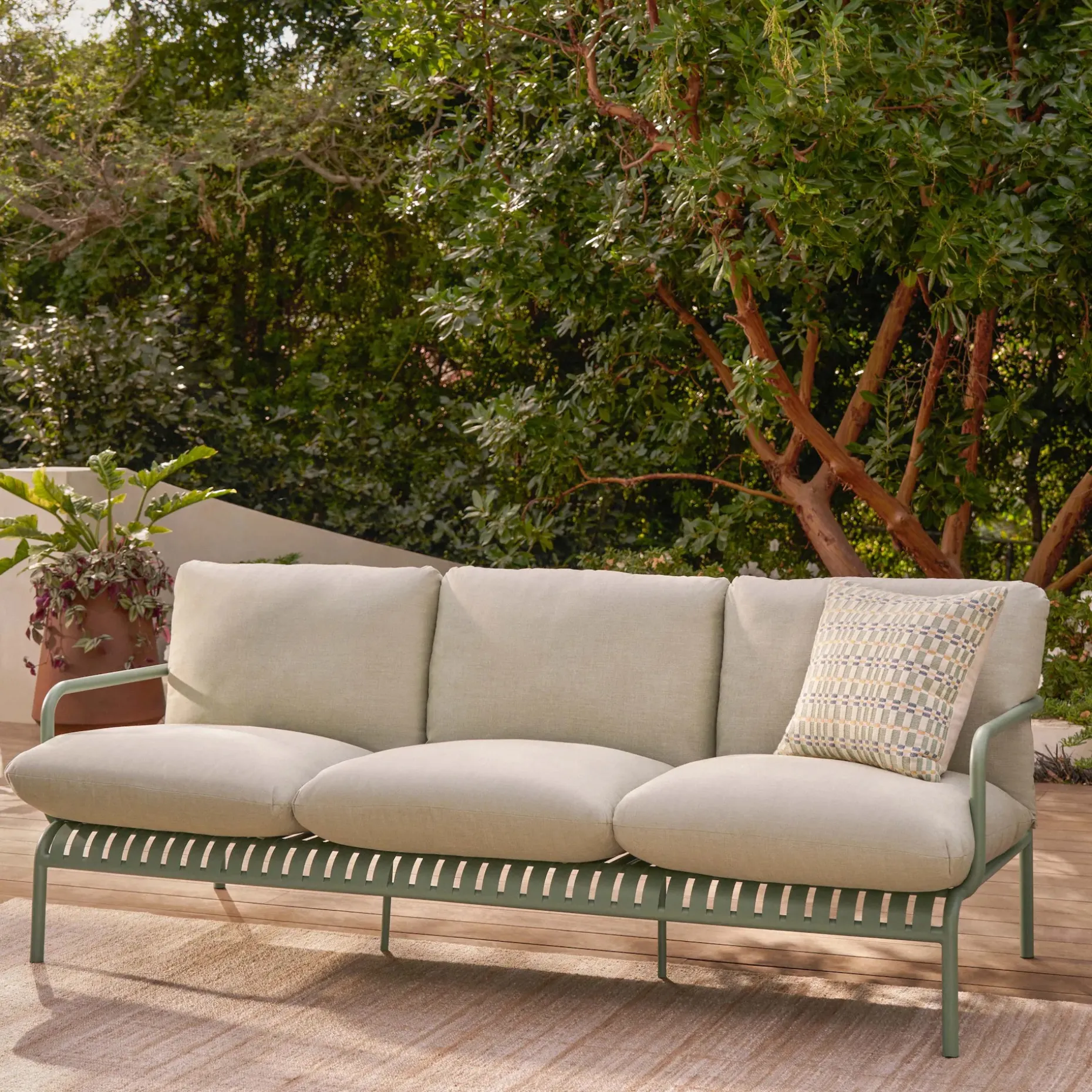 Sarek 89" Outdoor Sofa - Sunbrella® Mint