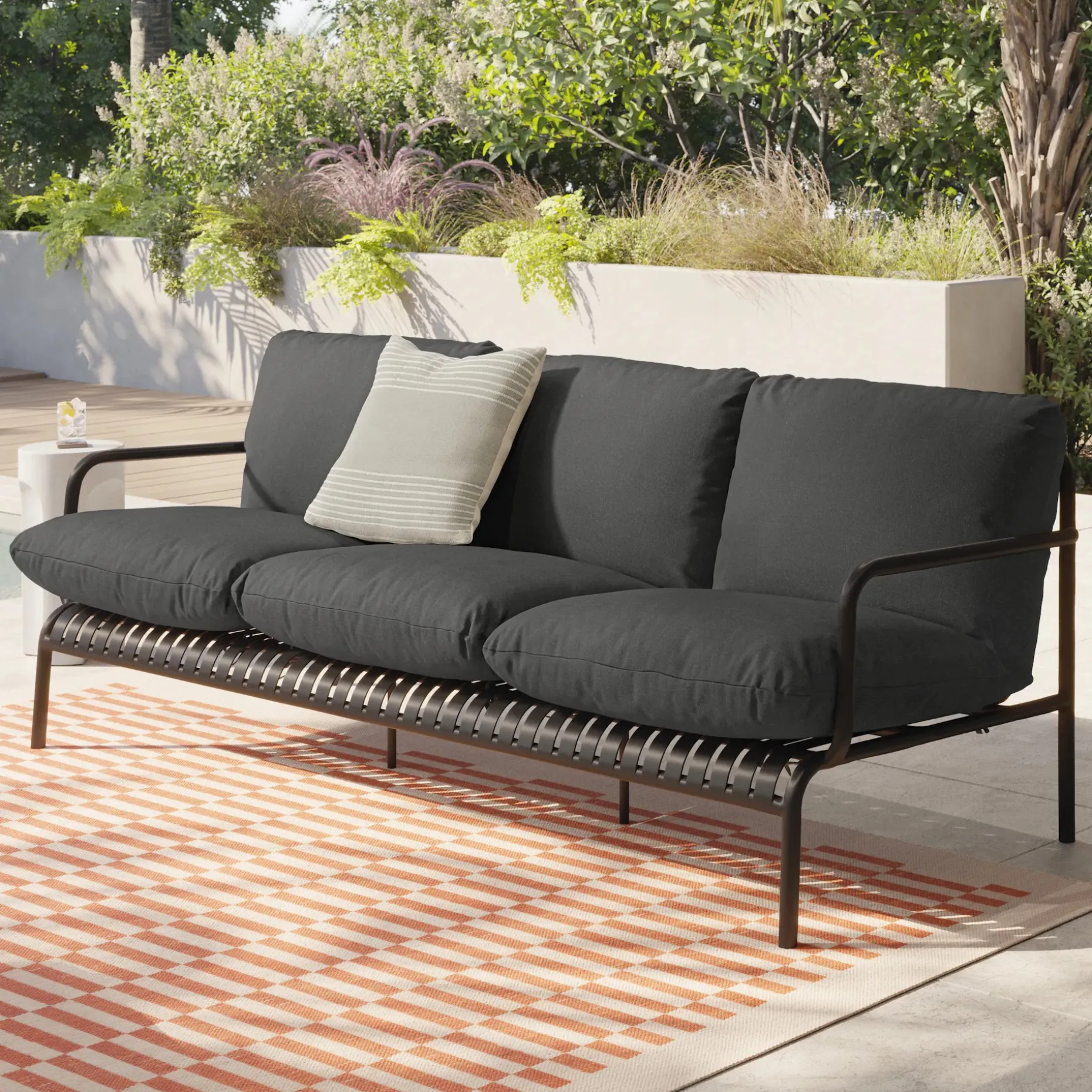 Sarek 89" Outdoor Sofa - Sunbrella® Onyx