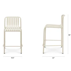 Sarek Outdoor Stackable Counter Stool - Taupe