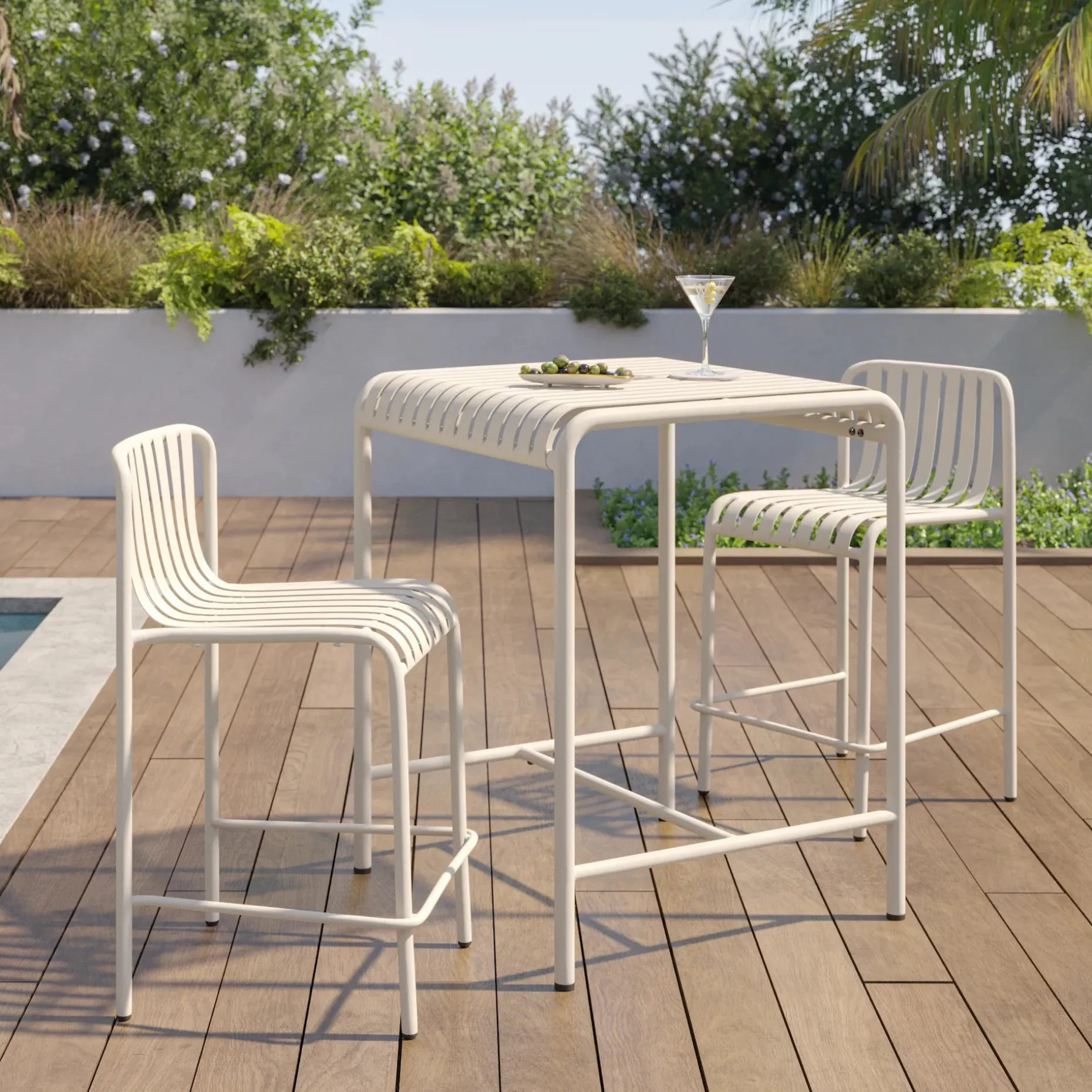 Sarek Outdoor Stackable Counter Stool - Taupe