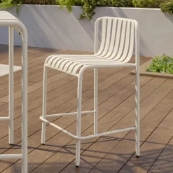 Sarek Outdoor Stackable Counter Stool - Taupe