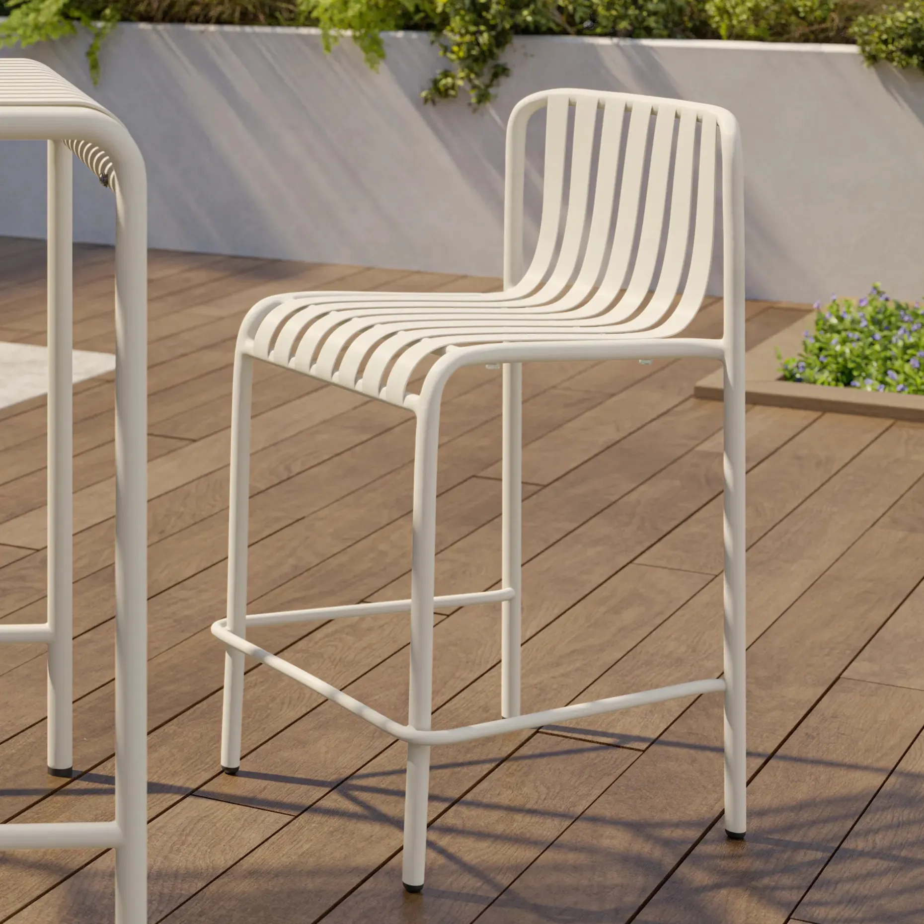 Sarek Outdoor Stackable Counter Stool - Taupe