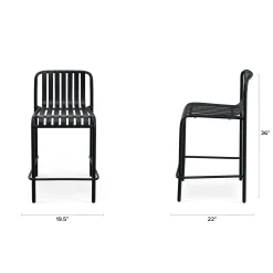 Sarek Outdoor Stackable Counter Stool - Black