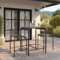 Sarek Outdoor Stackable Counter Stool - Black