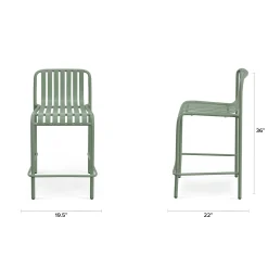 Sarek Outdoor Stackable Counter Stool - Khaki Green
