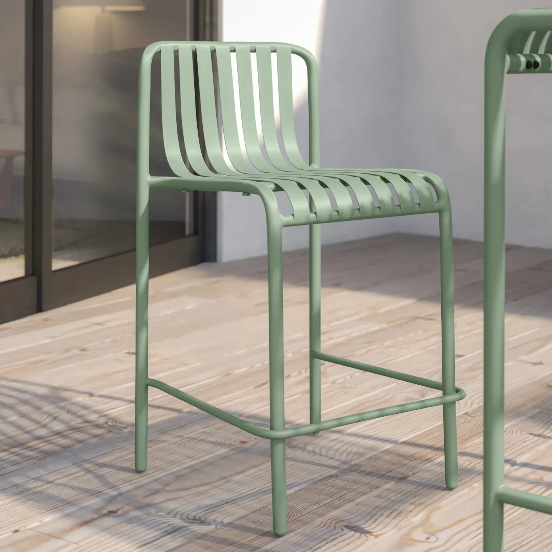 Sarek Outdoor Stackable Counter Stool - Khaki Green