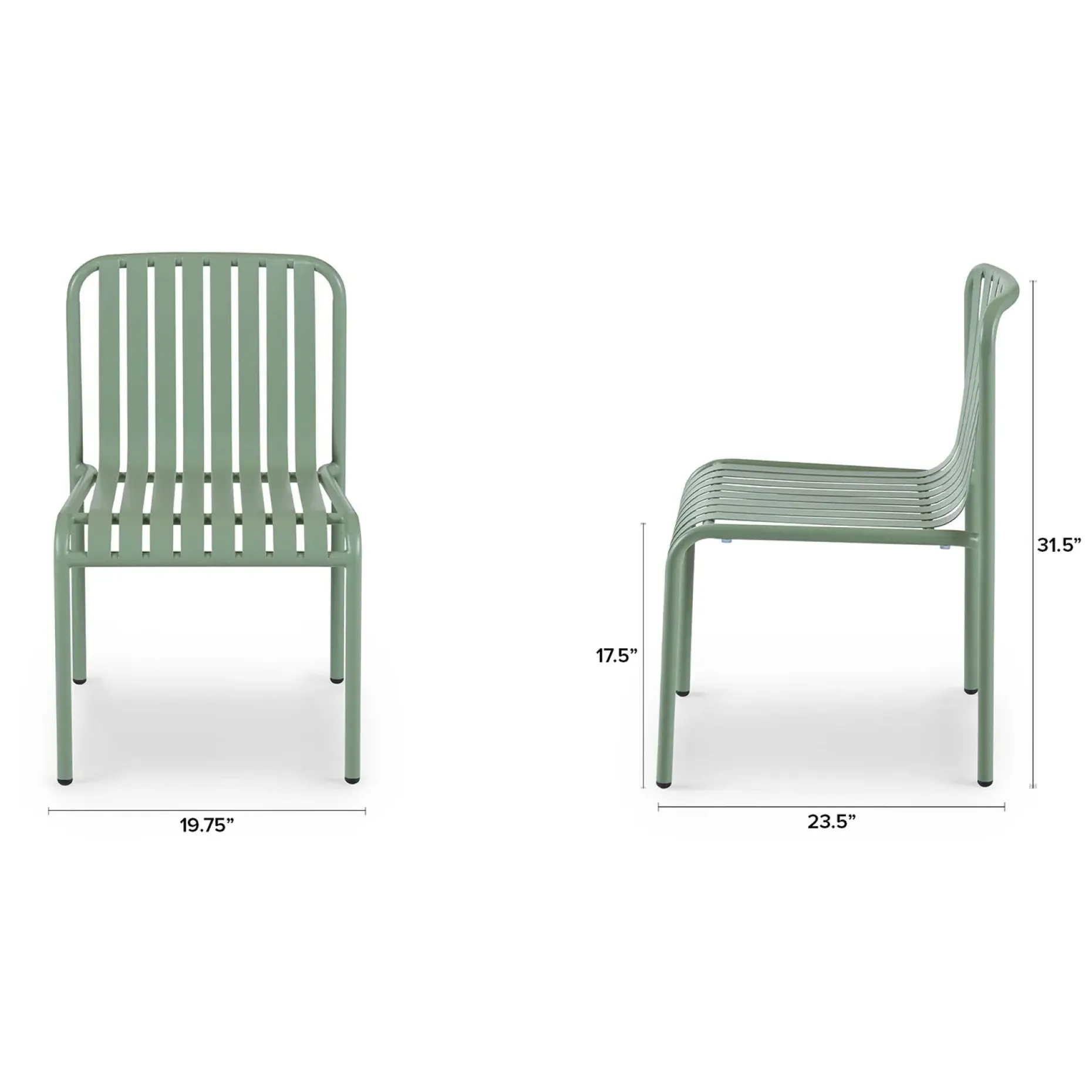Sarek Outdoor Stackable Dining Chair - Khaki Green