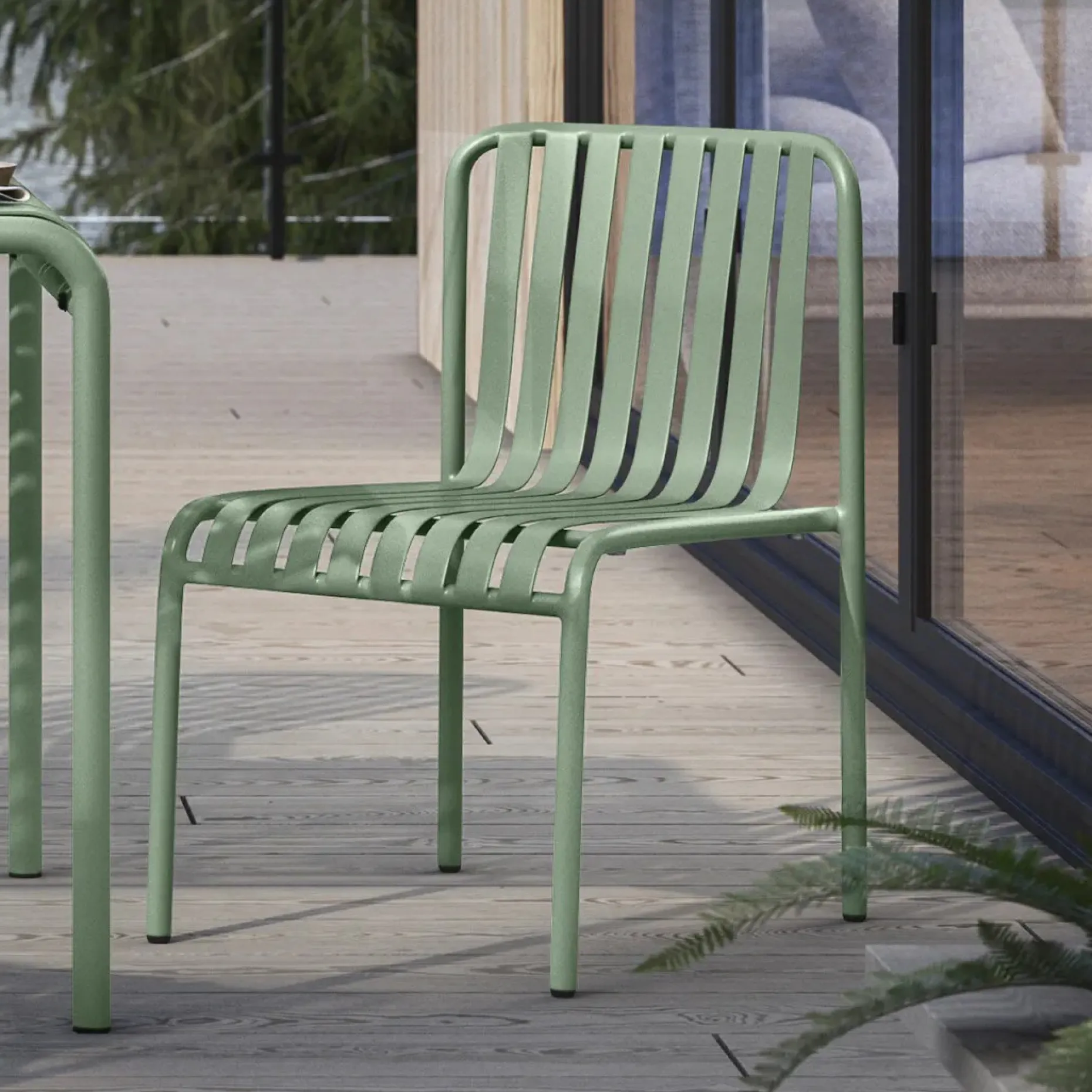 Sarek Outdoor Stackable Dining Chair - Khaki Green