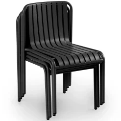 Sarek Outdoor Stackable Dining Chair - Black