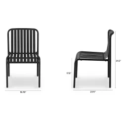 Sarek Outdoor Stackable Dining Chair - Black