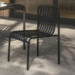 Sarek Outdoor Stackable Dining Chair - Black