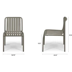 Sarek Outdoor Stackable Dining Chair - Warm Stone