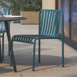 Sarek Outdoor Stackable Dining Chair - Peacock Blue
