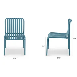Sarek Outdoor Stackable Dining Chair - Peacock Blue