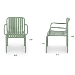 Sarek Outdoor Stackable Dining Armchair - Khaki Green