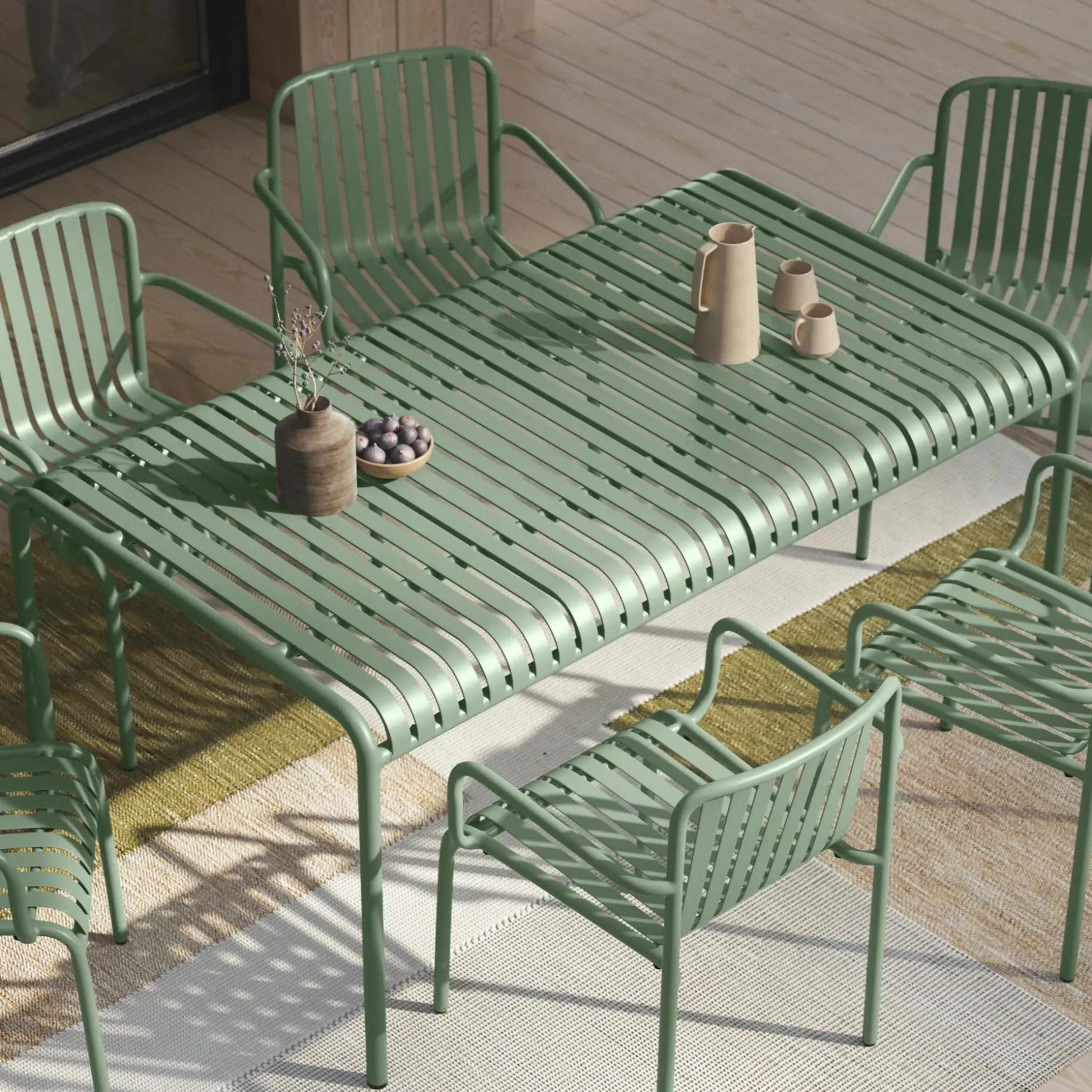 Sarek Outdoor Stackable Dining Armchair - Khaki Green