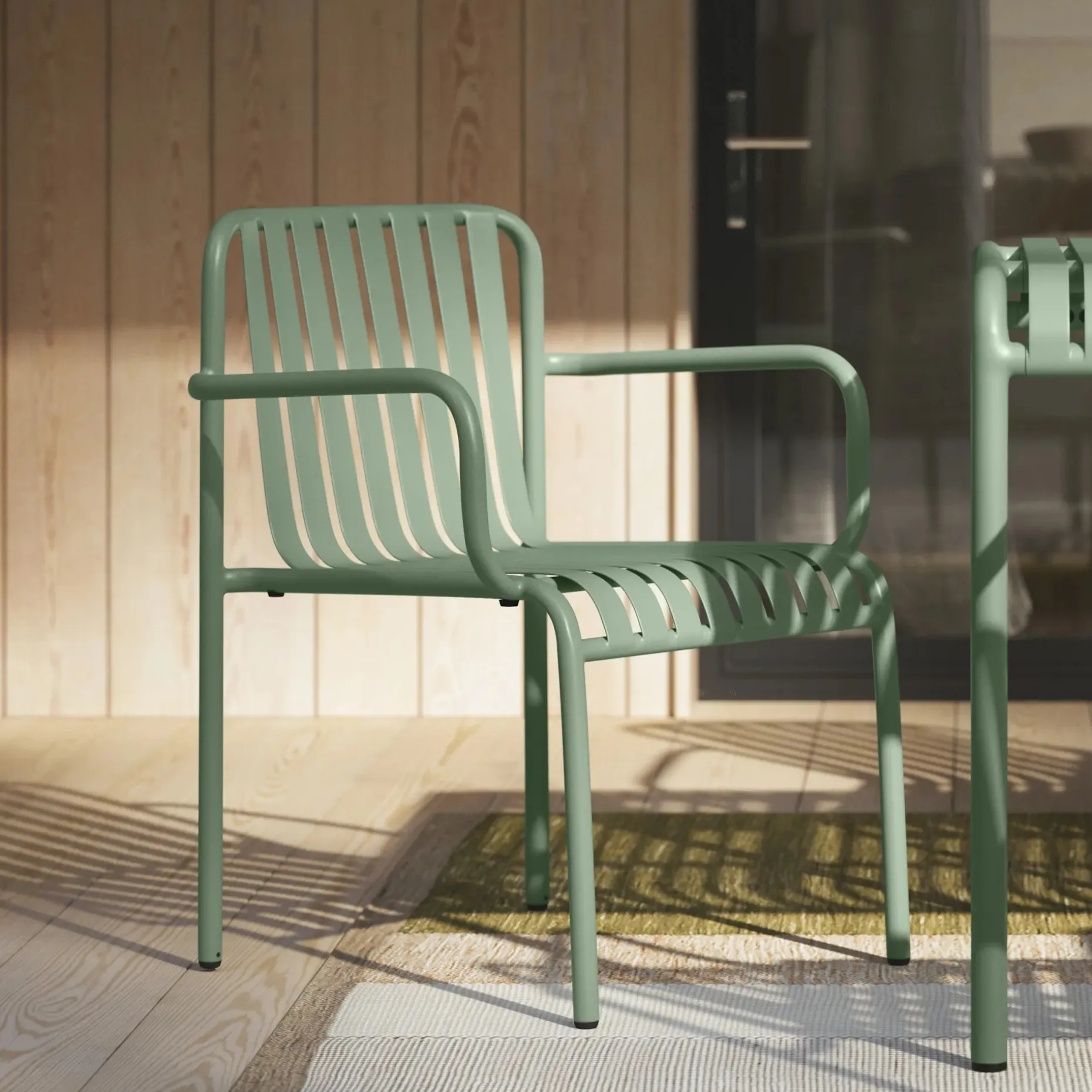 Sarek Outdoor Stackable Dining Armchair - Khaki Green