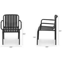 Sarek Outdoor Stackable Dining Armchair - Black