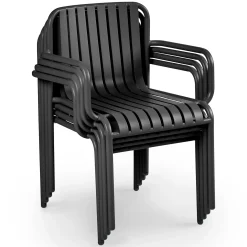 Sarek Outdoor Stackable Dining Armchair - Black