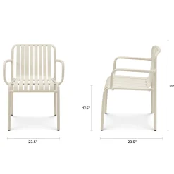 Sarek Outdoor Stackable Dining Armchair - Taupe