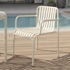 Sarek Outdoor Stackable Dining Armchair - Taupe