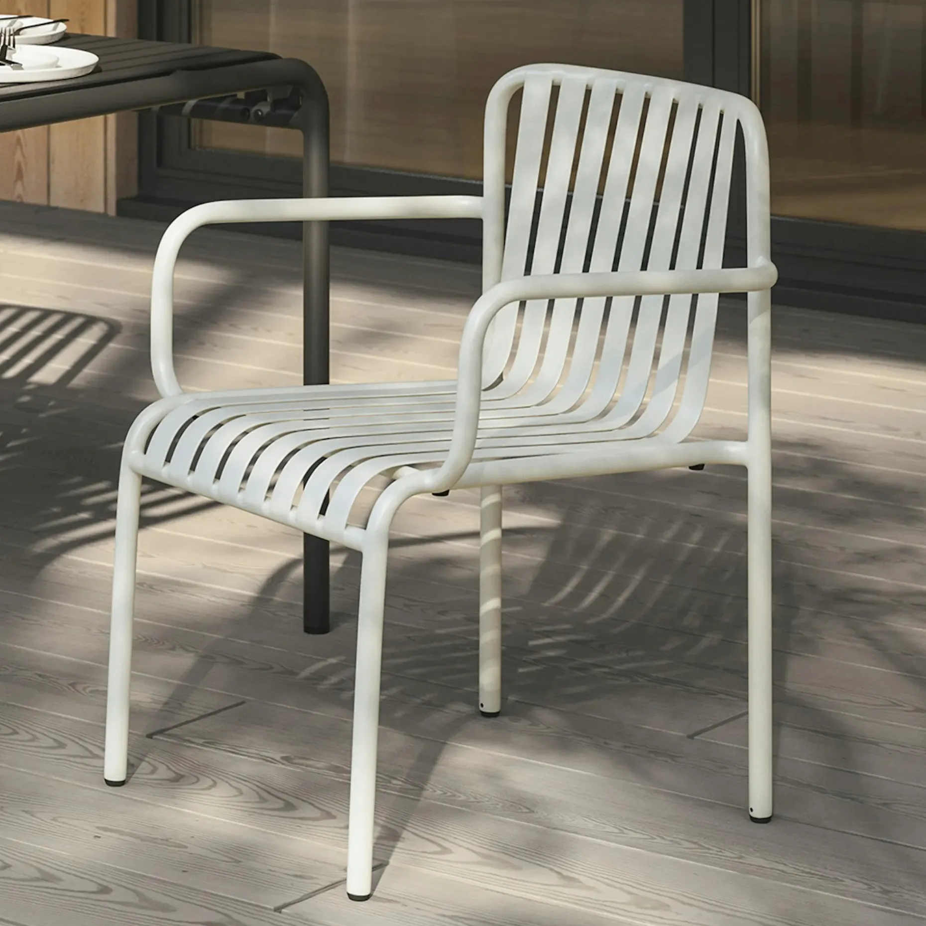 Sarek Outdoor Stackable Dining Armchair - Taupe