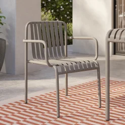 Sarek Outdoor Stackable Dining Armchair - Warm Stone