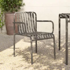 Sarek Outdoor Stackable Dining Armchair - Warm Stone