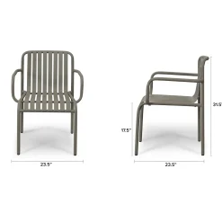 Sarek Outdoor Stackable Dining Armchair - Warm Stone
