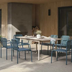 Sarek Outdoor Stackable Dining Armchair - Peacock Blue