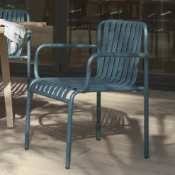 Sarek Outdoor Stackable Dining Armchair - Peacock Blue