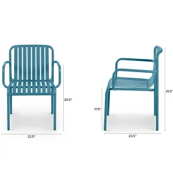 Sarek Outdoor Stackable Dining Armchair - Peacock Blue