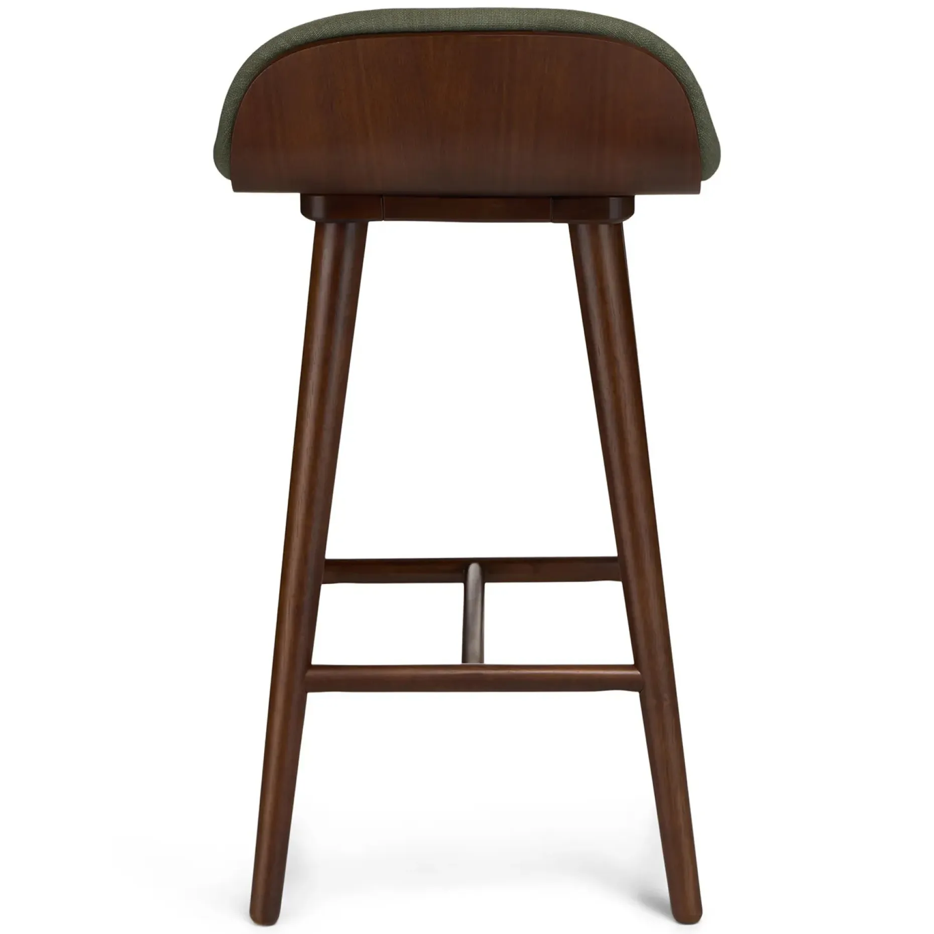 Sede Counter Stool - Walnut and Olio Green