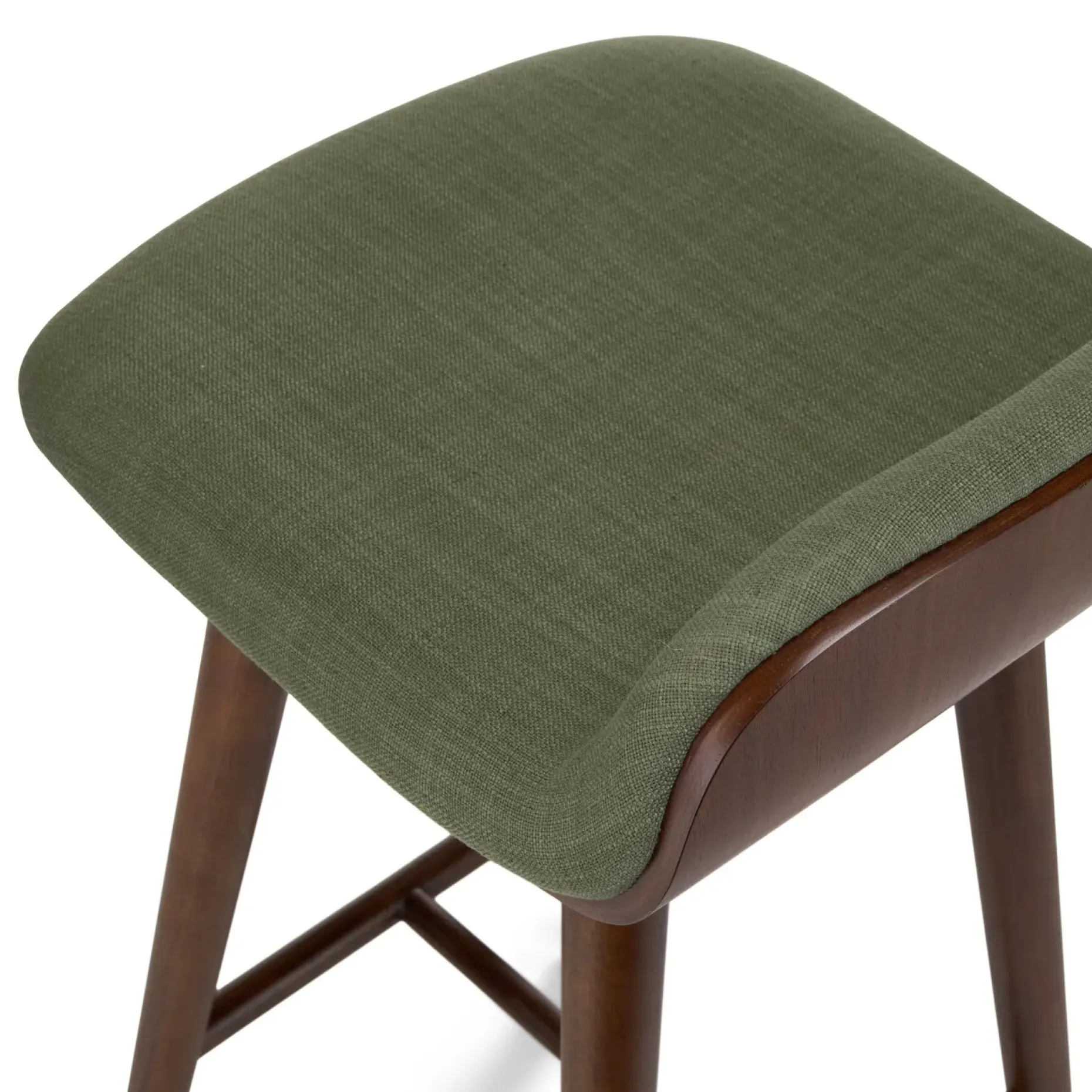 Sede Counter Stool - Walnut and Olio Green