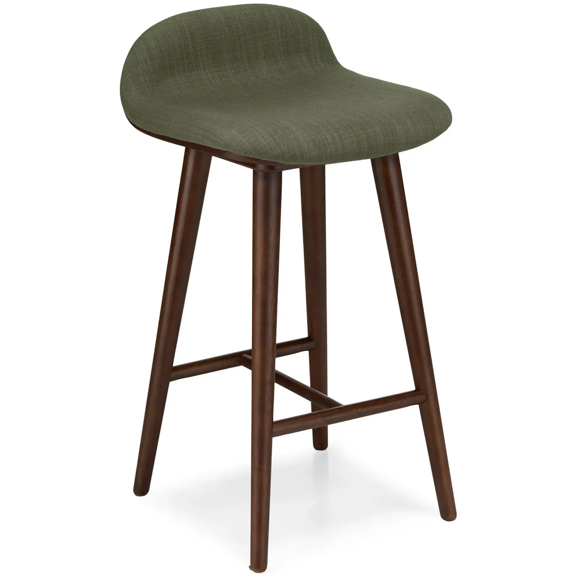 Sede Counter Stool - Walnut and Olio Green