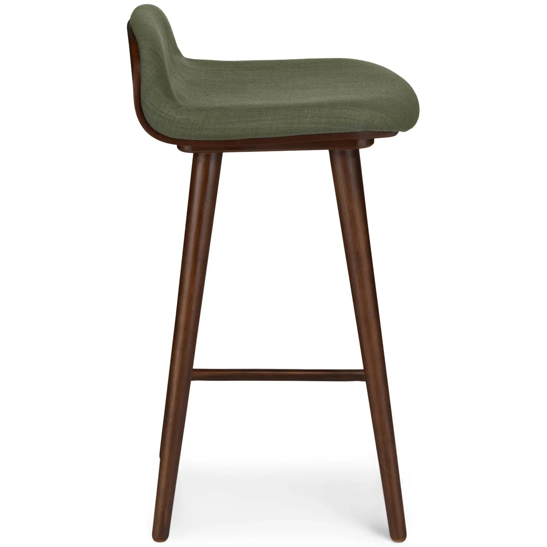 Sede Counter Stool - Walnut and Olio Green