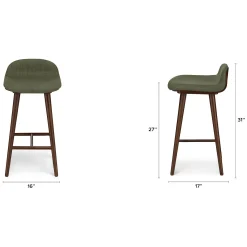 Sede Counter Stool - Walnut and Olio Green