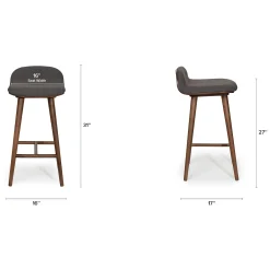 Sede Counter Stool - Walnut and Miller Gray